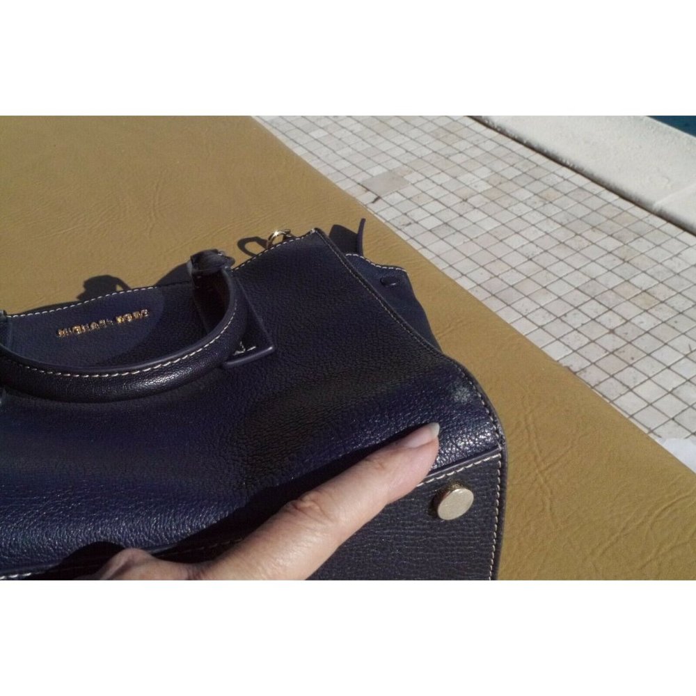 MICHAEL KORS Bag Alessa Medium Satchel Crossbody Pebbled Leather Admiral Blue - Picture 12 of 12